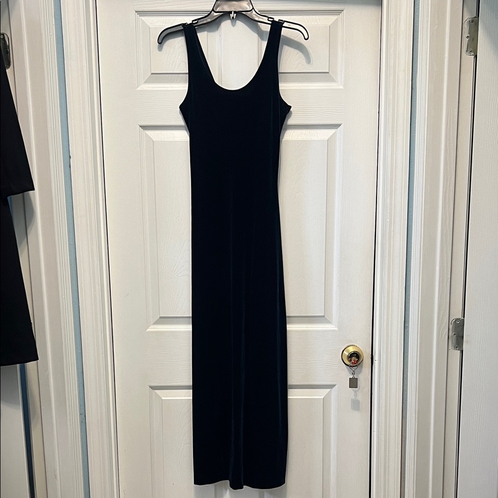 Smooth Deep Navy Blue Sleeveless Maxi Dress